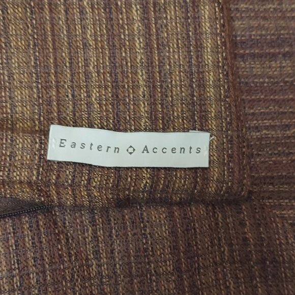 Set of 2 Eastern Accents Brown Paisley Embroidered Pillow Cover Euro Sham Tweed - Picture 11 of 11